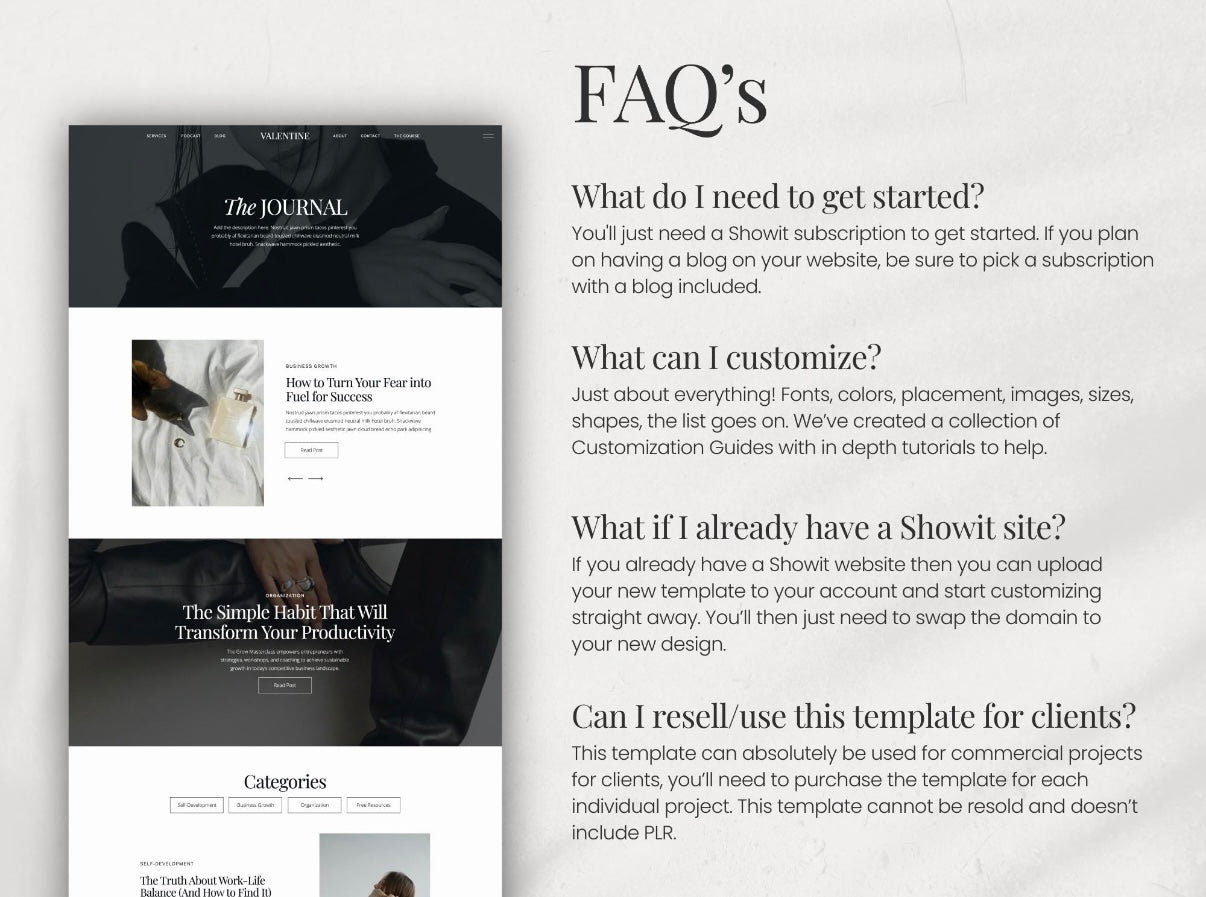 Valentine – A Luxury Showit Website Template for Coaches & Freelancers