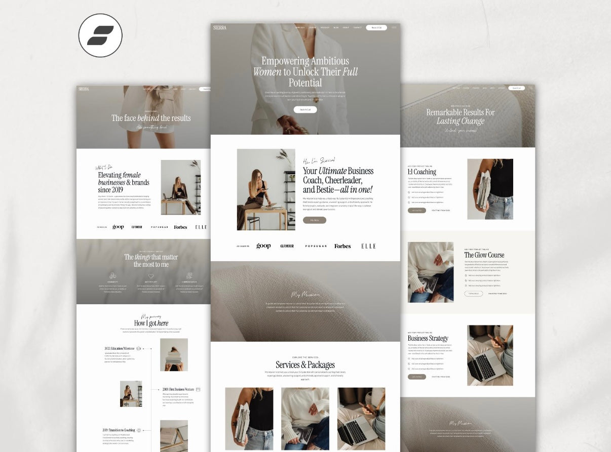 Sierra – A Sleek, Modern Showit Website Template for Coaches & Freelancers