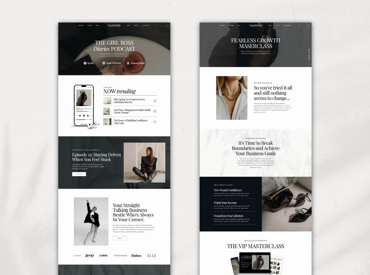Valentine – A Luxury Showit Website Template for Coaches & Freelancers