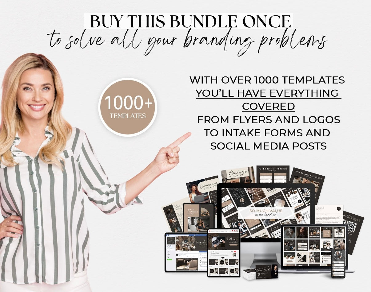 Ultimate Business Branding Kit – 1000+ Canva Templates for Marketing, Social Media & Print Design