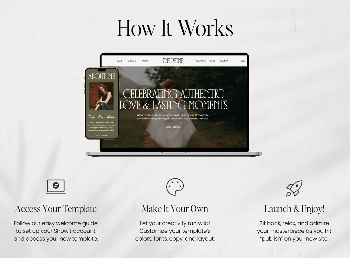 Delphine – Moody Earth-Toned Showit Website Template for Photographers & Creatives