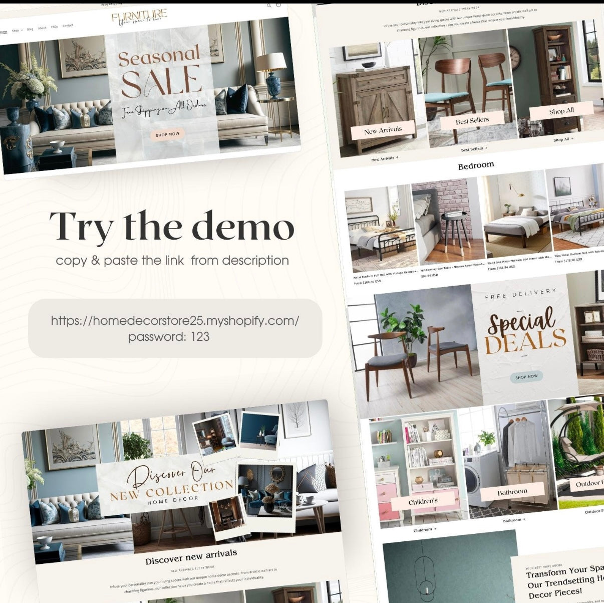 Home Furniture Shopify Theme | OS 2.0 | Editable Canva Banners | Easy Install