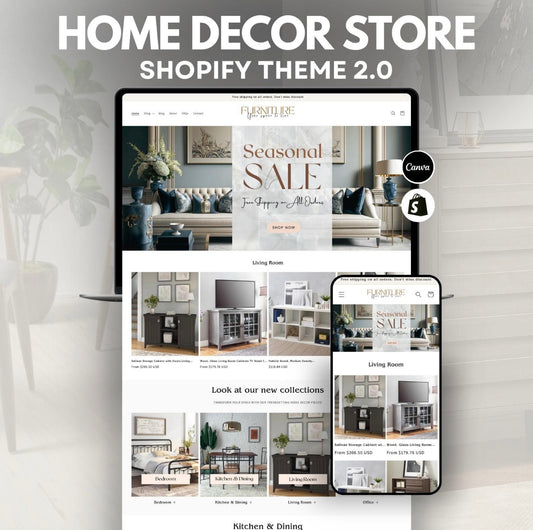 Home Furniture Shopify Theme | OS 2.0 | Editable Canva Banners | Easy Install