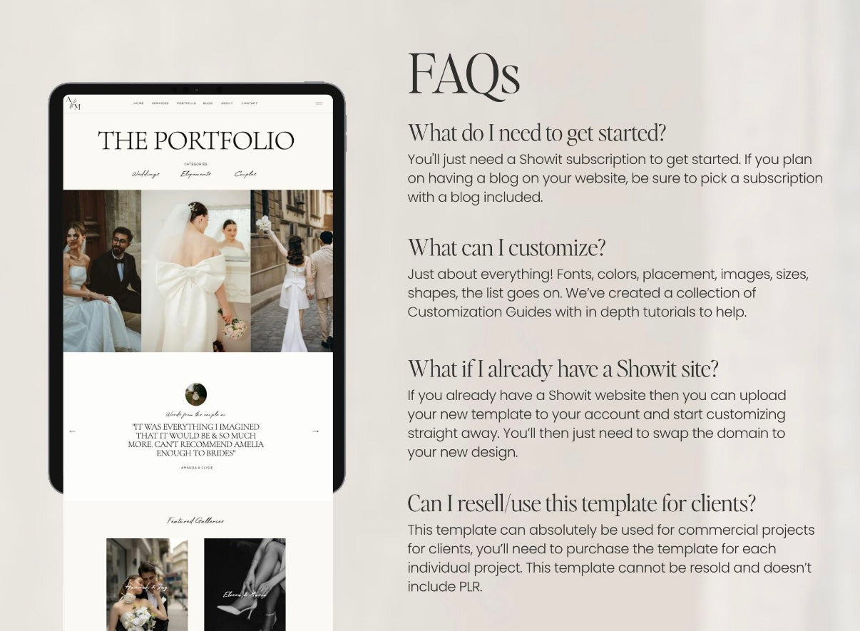 Luxury Showit Website Template for Photographers