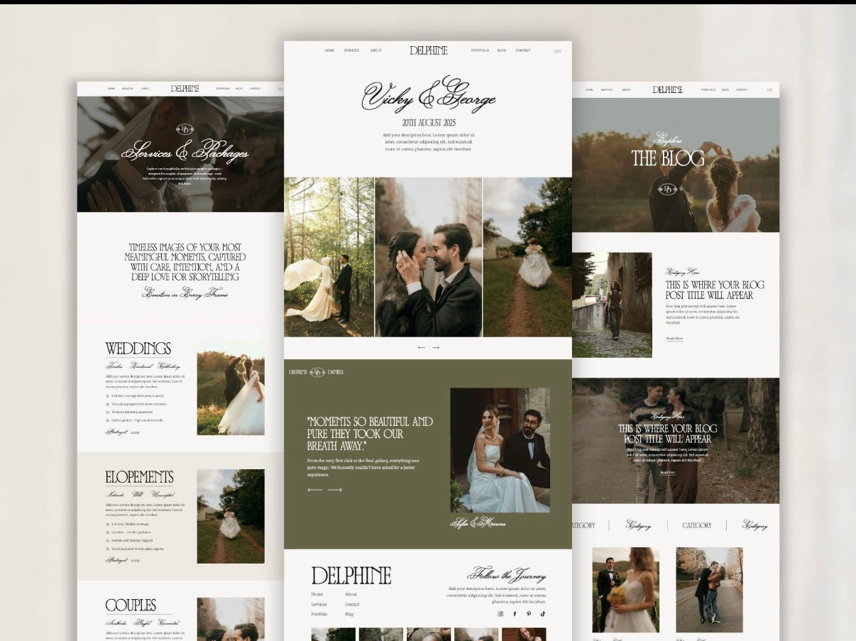 Delphine – Moody Earth-Toned Showit Website Template for Photographers & Creatives