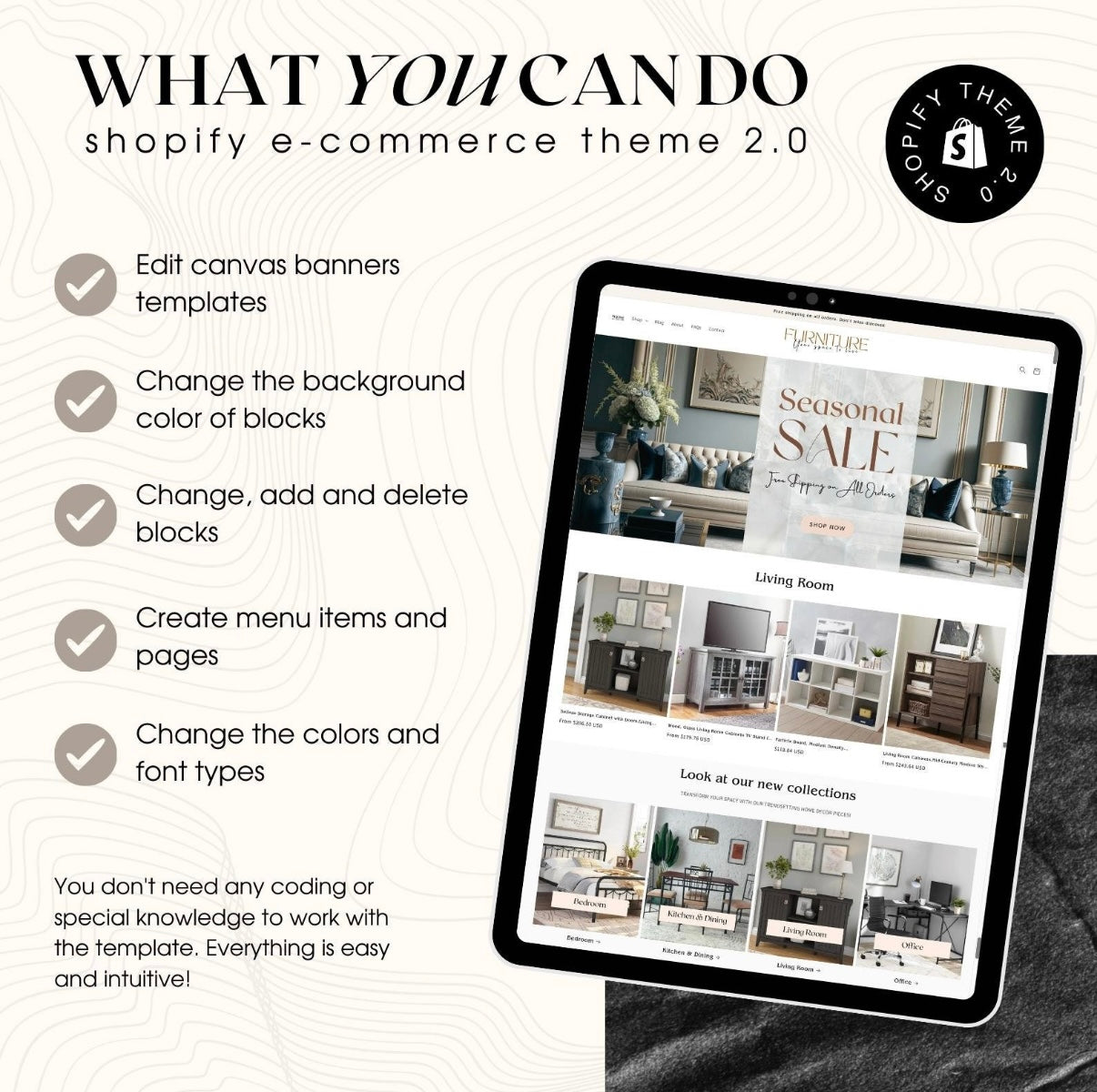 Home Furniture Shopify Theme | OS 2.0 | Editable Canva Banners | Easy Install